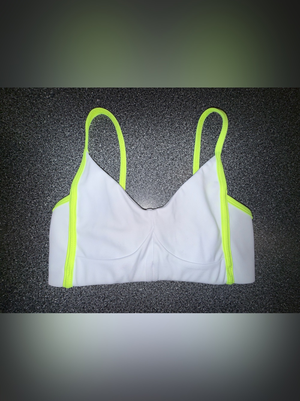 Five Dancewear Bra Top White/Neon Yellow Size Adult X-Small ** read below**